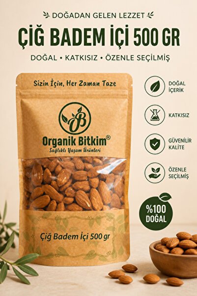 OB Organik Bitkim Çiğ Badem Içi 500 gr