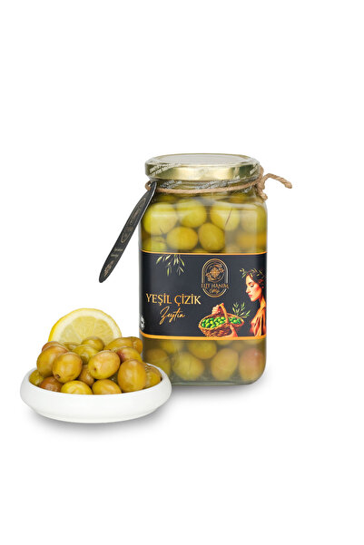 Elif Hanım Çiftliği GEMLİK YEŞİL ÇİZİK ZEYTİN NET 600 gr