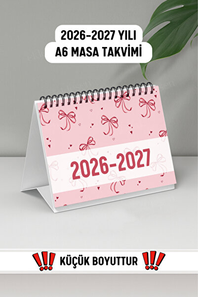 Eldesen Tasarım 2026-2027 Masa Takvimi Spiralli A6 (15x12cm) Orta Boy / Resmi...