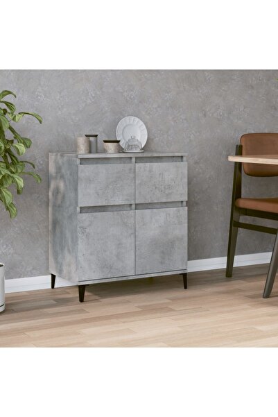 Concept Servantă, gri beton, 60x35x70 cm, lemn prelucrat