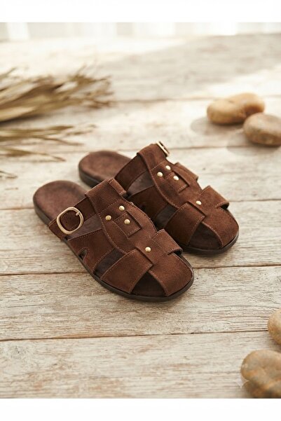 Behtah Kundura Suede Belted Adjustable Gold Buckle Orthopedic Comfortable Sol...