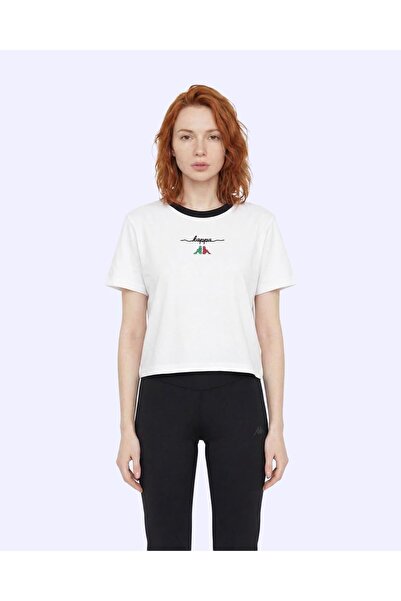 Kappa Logo Valentina Kadın Ekru Regular Tişört