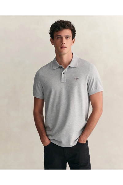 Gant Erkek Gri Regular Fit Polo
