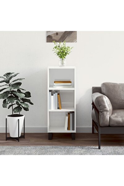 Concept Servantă, alb extralucios, 34,5x32,5x90 cm, lemn compozit