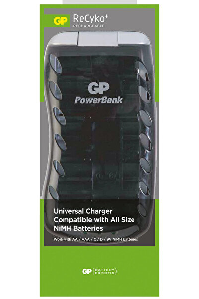 GP PB19 Universal Şarj Cihazı AA, AAA, C, D, 9V Ni-MH Piller için