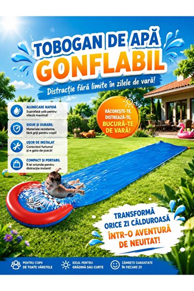 Intex Tobogan acvatic gonflabil 4,88 m cu jeturi de apă, racord pentru furtun...