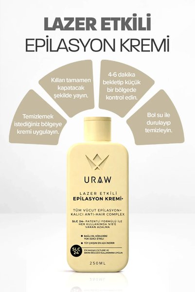 Uraw Depilatory Hair Removal Cream |   3-Piece Hair Removal Care Set