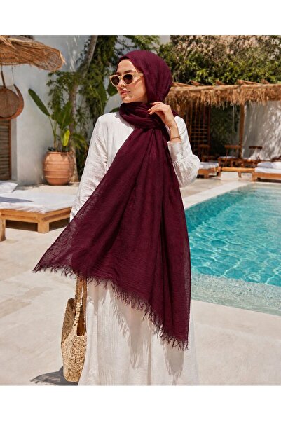Axesoire 13479 Şal Pareo Roşu Claret
