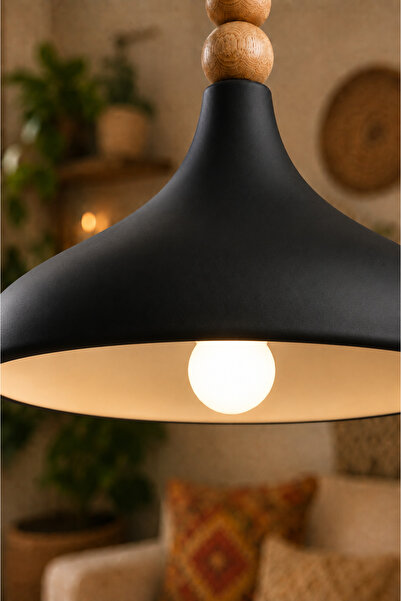 Luna Lighting Verona Siyah Renk Rustik Tekli Avize Sarkıt Salon Mutfak Oturma Odası Lamba