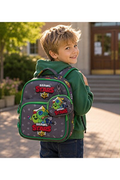 WMİLANO Leather Printed Brawl Stars Themed Nursery and Preschool Backpack Chi...