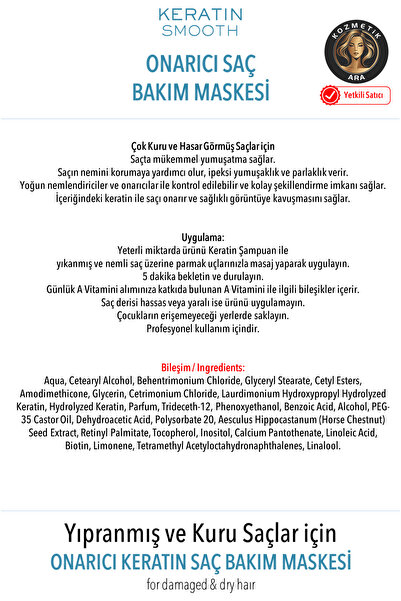 Okay Saç Bakım Maskesi Smooth Keratin 500ml Profesyonel