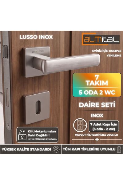 almital mobilya aksesuarları furniture accessories Lusso Inox 5 ADET ODA 2 AD...