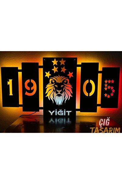 Çığ Tasarım Ahşap Ledli Duvar Dekor Tablo Aslan Tablo Hediyelik Duvar Süsü 5 ...