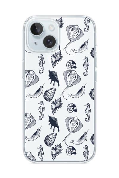 3GEN CASE İphone 15 Uyumlu Desenli Şeffaf Silikon Kılıf