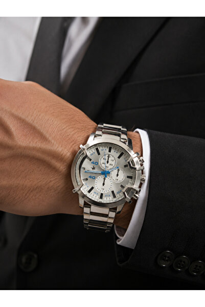 S.POLO Spolo Brand Silver Color Men Wrist Watch with Bracelet Gift