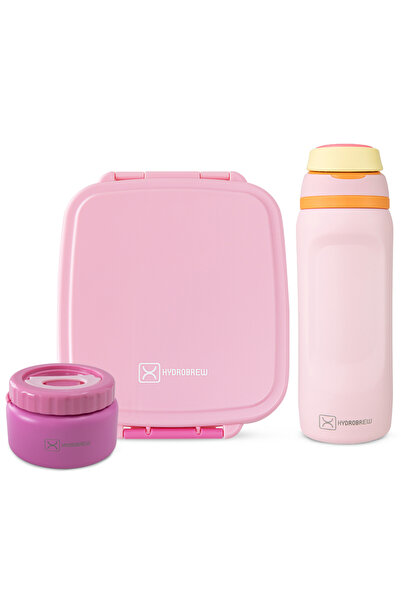 Hydrobrew Mega Flex Bento Lunch Box 1864ml w/ Sip Switch Water Bottle 1000ml ...