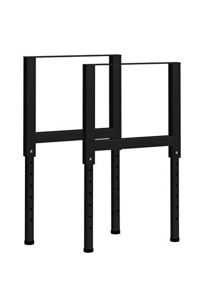 Concept Cadre banc lucru reglabile 2 buc. negru 55x(69-95,5) cm metal