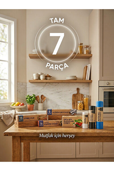 Dalpak Ambalaj 7 Parça Süper Pratik Mutfak ve Ev Yardımcı Seti - Büyük, Orta,...