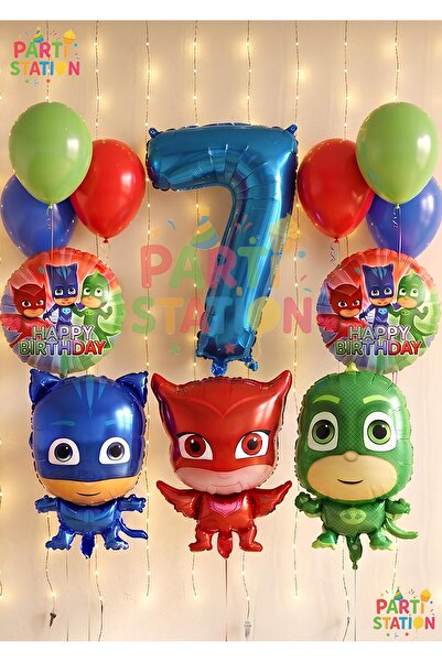 Parti Station Pijamaskeliler Yaş Balon Seti Pjmasks Konsept Helyum Balon Set ...