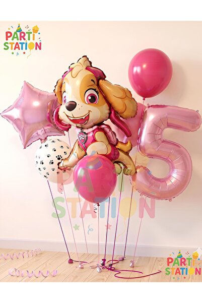 Parti Station Paw Petrol Folyo Set Paw Patrol Skye 5 Yaş Balon Set Konsept Do...