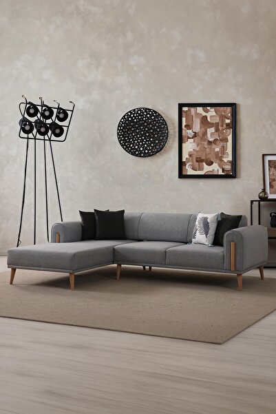 Ak sofa LEON SOL KÖŞE AÇIK GRİ