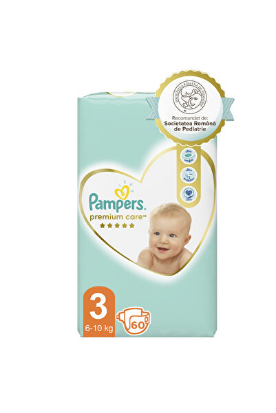 Pampers Scutece Premium Care, 6-10 kg, Marime Nr.3 - 60 buc