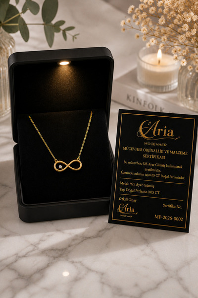 eva'sjewellery diamond 925 Ayar Gümüş Gerçek Pırlantalı Sonsuzluk Kolye – 14 ...