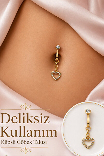 Sacce Scarves&Accessories Delik Gerektirmeyen Kalp Figürlü Sıkıştırmalı Göbek...