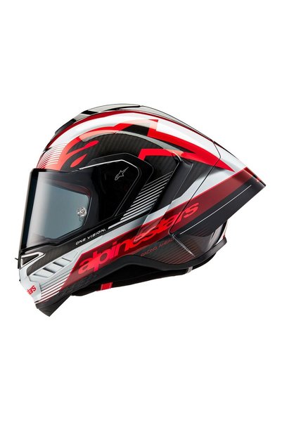 Alpinestars Supertech R10 Carbon Team Spor Motosiklet Kaskı Mat Siyah Kırmızı Beyaz