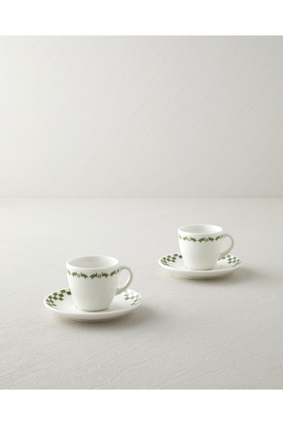 English Home Wild Blossom Bone Porcelain 4 Piece Coffee Cup Set for 2 People ...