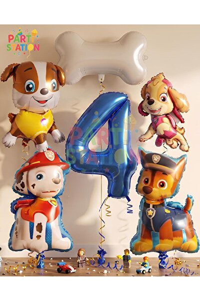 Parti Station Paw Patrol 4 Yaş Balon Set Paw Petrol Marshall Chase Skye Rubbl...