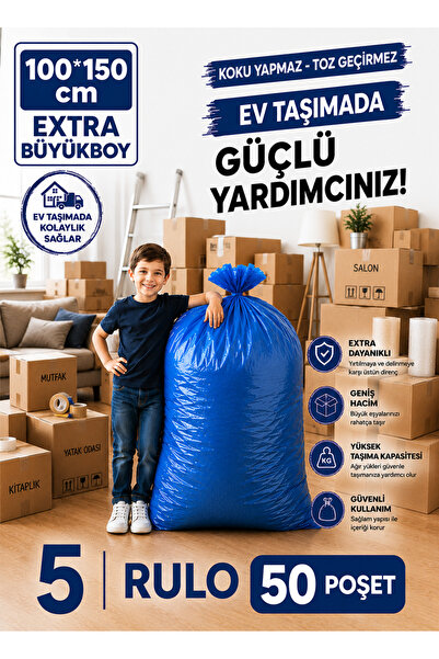 EFTAPLAST HANTAL BOY MAVİ EV TAŞIMA POŞETİ