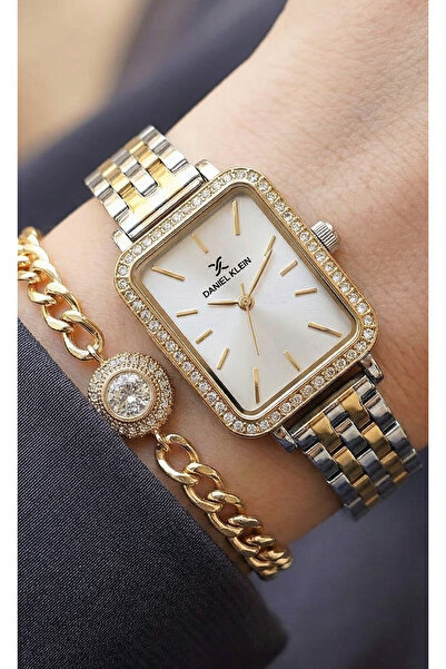 Daniel Klein Premium Silver and Gold Stainless Steel Watch for Women DK.1.141...