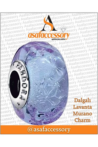 asaf Wavy Lavender Murano Charm |   Asafaccessory