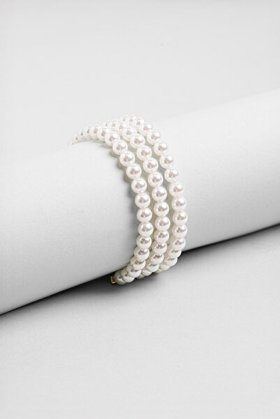 So CHIC... Charlotte 18 Ayar Sarı Altın Kaplama 20 Cm Gümüş İnci Bileklik