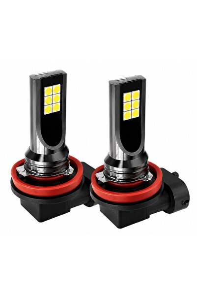 Ruan Set 2 Becuri auto LED H11 / H8 putere 120W 12LED SMD temperatura 6000K 6...