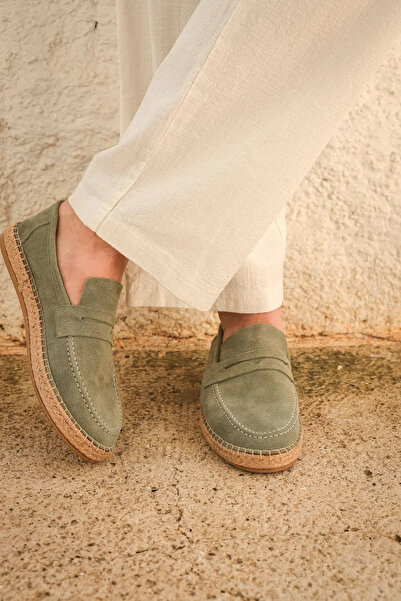 no7man Minoa Avocado Loafer Suede Genuine Leather Men's Espadrille