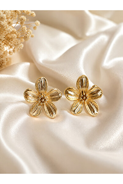 ankadizayn Gold Daisy Detail Earrings