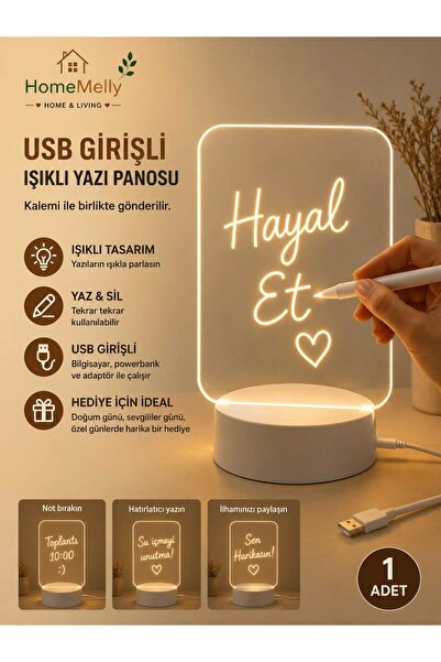 btm home Işıklı Yazı Panosu Dekoratif Kişiselleştirilebilir, Ledli Masa Üstü ...