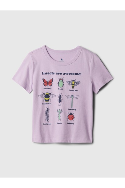 GAP Erkek Bebek Lila Mix and Match Grafikli T-Shirt