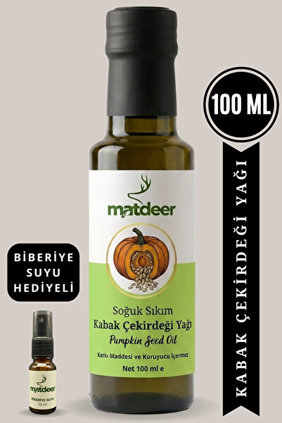 MATDEER 100 ml Kabak Çekirdeği Yağı Soğuk Sıkım - %100 Saf ve Doğal
