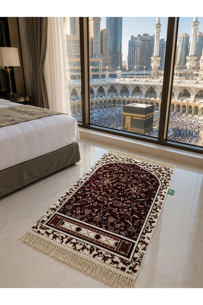 AL HARAMAIN SOUVENIR 003-Bordo-14 mm /2200 Gr yumuşak Sık Dokuma Seccade