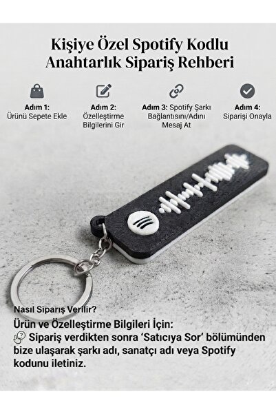 OEM Kişiye Özel Spotify Barkodlu Anahtarlık - İsme Özel Şarkı Çalma Listesi H...