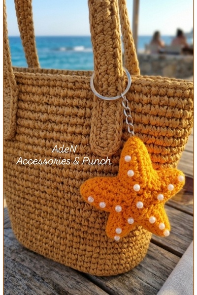 ADeN Accessories & Punch Amigurumi Deniz Yıldızı Anahtarlık - El Örgüsü Çanta...