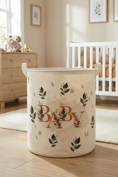PH Prendi Home Baby Yazı Baskılı Büzgüsüz Çok Amaçlı Oyuncak Saklama Kirli Ça...