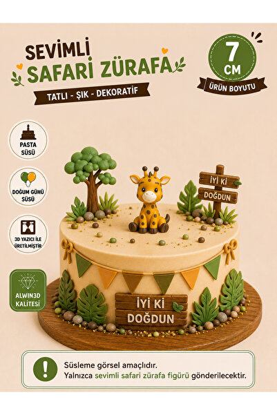 Alwin3d Safari Zürafa Pastaüstü Figür 7 Cm