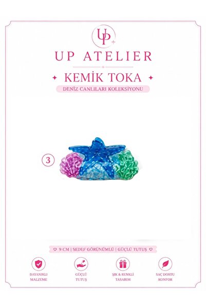 Up Atelier مجموعة مشابك الشعر على شكل عظام من مخلوقات البحر رقم 3