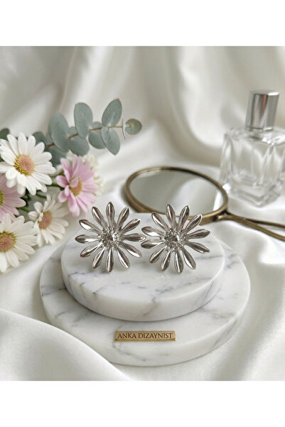 ankadizayn Silver Daisy Earrings