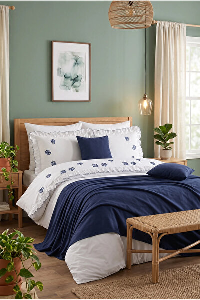 Serebien Home Collection طقم غطاء لحاف مزدوج من بيلورا مكون من 9 قطع، مصنوع م...
