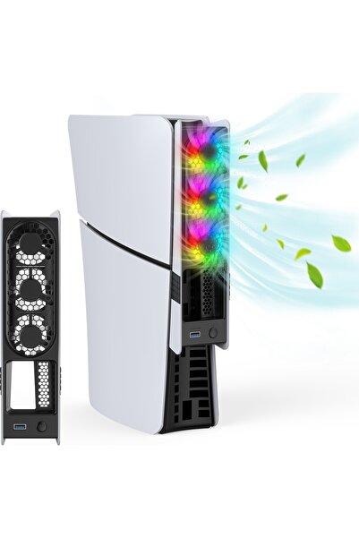 cosmostech Ps5 Pro/slim Uyumlu Rgb Soğutucu Fan – Sessiz 3’lü Fanlı Soğutma, ...